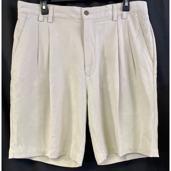 Tommy Bahama Other - Tommy Bahama Men's Tan Pleated front Silk Shorts Size 34 SKU 3622